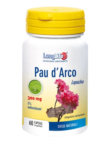 Longlife pau d'arco - integratore per il cuore e controllo della pressione - 60 capsule vegetali Longlife pau d'arco - integratore per il cuore e controllo della pressione - 60 capsule vegetali