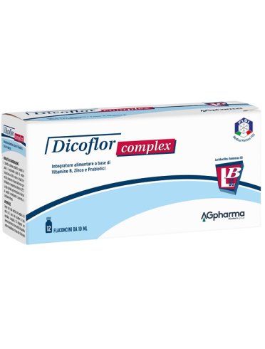 Dicoflor complex - integratore di fermenti lattici e vitamina b - 12 flaconcini da 10 ml