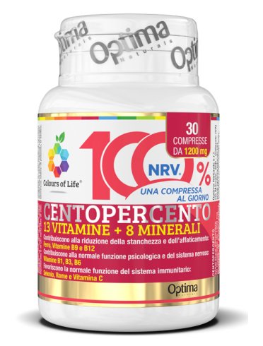 Colours of life centopercento - integratore multivitaminico - 30 compresse