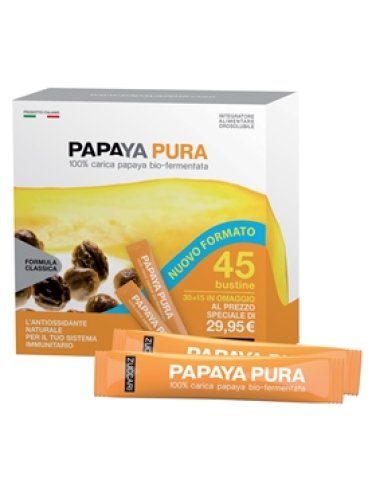 Zuccari papaya pura 45 bustine da 3 g integratore alimentare orosolubile