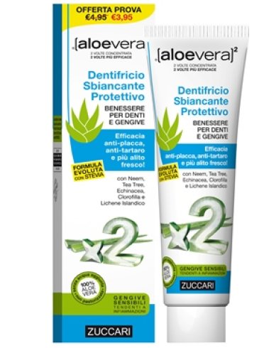 Zuccari aloevera2 - dentifricio sbiancante e protettivo con stevia - 100 ml
