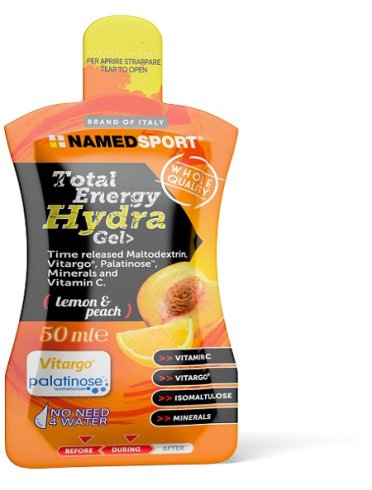 Named sport total energy hydra gel - gel energetico - gusto limone & pesca 50 ml