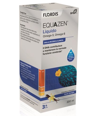 Equazen liquido - integratore di acidi grassi omega 3 e omega 6 - gusto vaniglia 200 ml