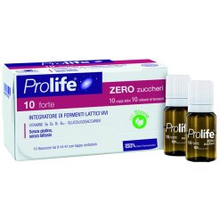 Prolife 10 Forte Zero Zuccheri - Integratore di Fermenti Lattici con Vitamina B - 10 Flaconcini x 8 ml