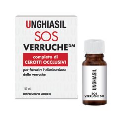 Marco Viti Unghiasil SOS Verruche - Trattamento di Eliminazione delle Verruche - 10 ml + 9 Cerotti