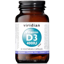 Viridian Vitamin D3 400 UI Integratore 30 Capsule