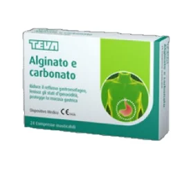 ALGINATO E CARBONATO TEVA 24 COMPRESSE MASTICABILI