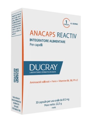 Ducray anacaps reactiv - integratore anti-caduta capelli - 30 capsule