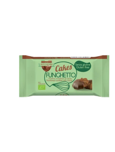 Funghetto frollino ricoperto al cacao 70 g Funghetto frollino ricoperto al cacao 70 g