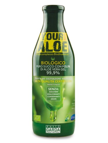 Your aloe bio - succo di polpa di aloe vera depurativo - 1 litro