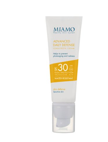 Miamo skin defense advanced daily defense sunscreen cream spf 30 50 ml  arrossamento cutaneo e fotoinvecchiamento