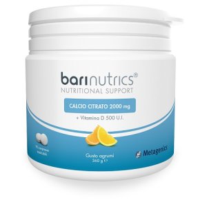 Barinutrics Calcio Citrato 2.000 mg - Integratore di Vitamina D3 e Calcio Gusto Arancia e Limone - 90 Compresse