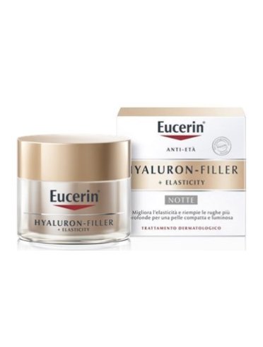 Eucerin hyaluron-filler + elasticity - crema viso notte ricca anti-rughe - 50 ml