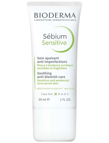 Bioderma sebium sensitive - crema viso lenitiva anti-imperfezione per pelle acneica - 30 ml