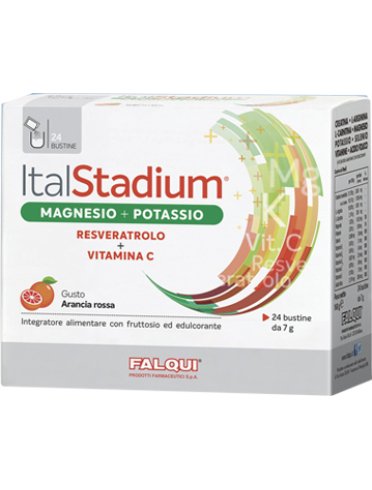 Italstadium magnesio potassio resveratrolo vitamina c gustoarancia rossa 24 bustine