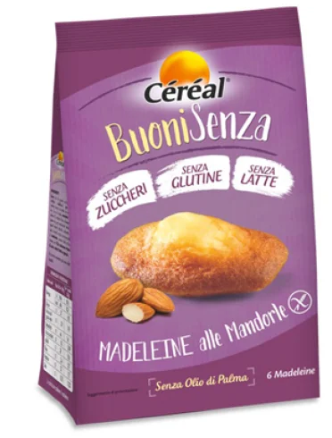 Cereal buonisenza madeleine alle mandorle 180 g Cereal buonisenza madeleine alle mandorle 180 g