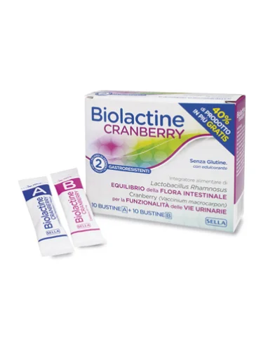 Biolactine cranberry 10 + 10 bustine Biolactine cranberry 10 + 10 bustine
