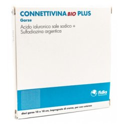 Connettivina Bio Plus - Garze per Medicazioni di Lesioni Cutanee - Misura 10 x 10 cm - 10 Pezzi
