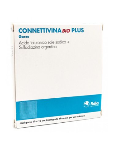 Connettivina bio plus - garze per medicazioni di lesioni cutanee - misura 10 x 10 cm - 10 pezzi