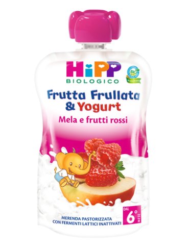 Hipp bio frutta frullata yogurt mela frutti rossi 90 g