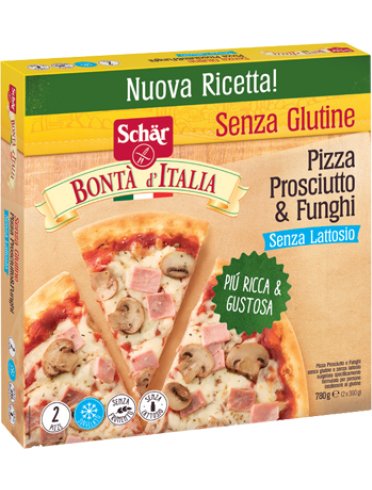 Schar surgelati pizza prosciutto & funghi bonta'italia 2 pezzi x 390 g