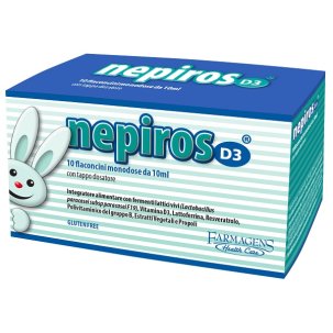 Nepiros D3 - Integratore Fermenti Lattici con Vitamina D3 - 10 Flaconcini x 10 ml