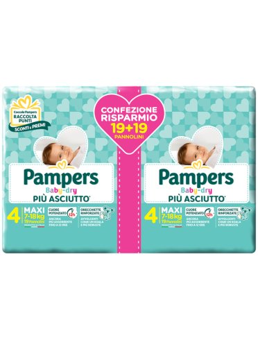Pampers baby dry - pannolini downcount taglia 4 - 38 pezzi 