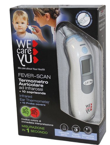 Termometro auricolare wecareyu fever-scan ad infrarossi con10 coprisonda