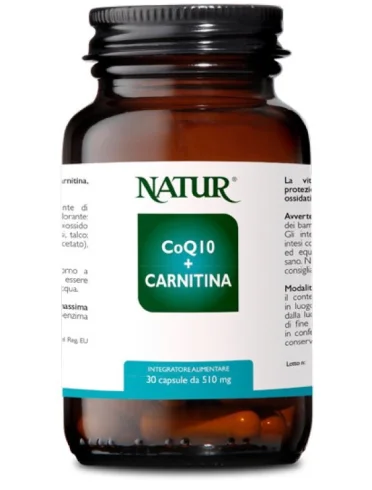 Coq10 + carnitina integratore cardiovascolare 30 capsule Coq10 + carnitina integratore cardiovascolare 30 capsule