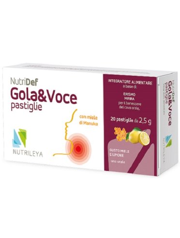 Nutridef gola & voce miele e limone 20 pastiglie