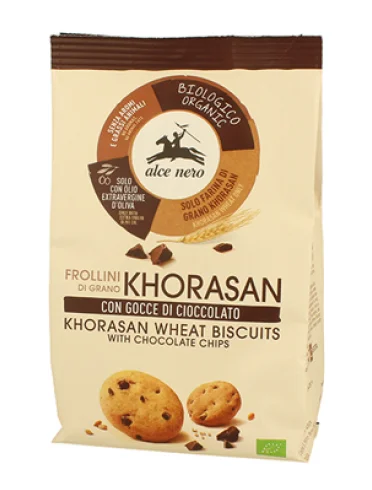 Frollino grano khorasan con gocce di cioccolato bio Frollino grano khorasan con gocce di cioccolato bio