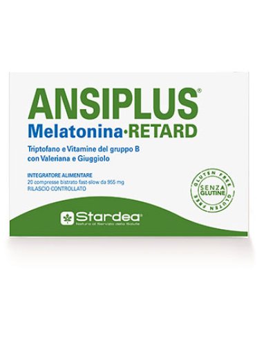 Ansiplus melatonina retard - integratore per favorire il sonno - 20 compresse bistrato