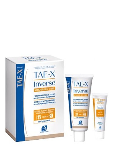 Biogena tae x inverse vitiligo suncare - fotoprotettore per depigmentazione con protezione solare bassa spf 15 - 50 ml