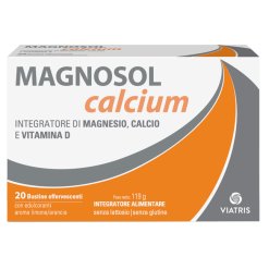 Magnosol Calcium - Integratore di Magnesio, Calcio e Vitamina D3 - 20 Bustine