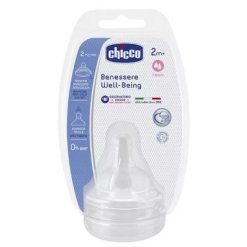 CHICCO TETTARELLA WELL BEING 2 MESI+ MEDIUM SILICONE 2 PEZZI