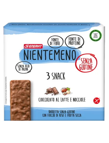 Enervit nientemeno - barrette gusto cioccolato al latte e nocciole - 3 barrette Enervit nientemeno - barrette gusto cioccolato al latte e nocciole - 3 barrette