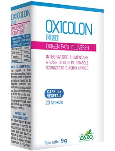 Oxicolon oxigen fast deliverer - integratore per l'eliminazione dei gas intestinali - 20 capsule