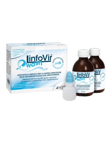 Soluzione per irrigazione nasale linfovir wash 2 flaconi da250ml