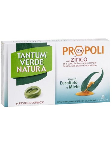 Tantum verde natura propoli con zinco - integratore a base di propoli - gusto eucalipto e miele 15 pastiglie