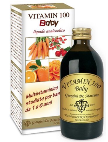 Vitamin 100 baby liquido analcolico - integratore multivitaminico - 200 ml