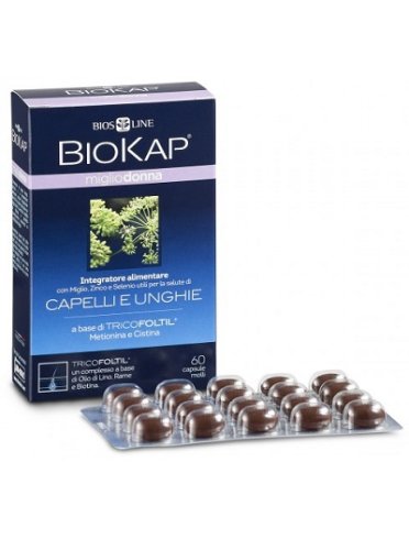 Biokap anticaduta miglio donna con tricofoltil 60 capsule