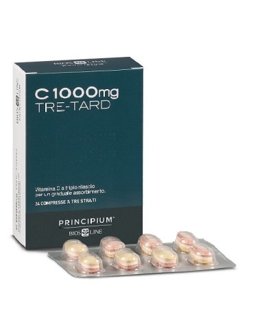 Principium c1000 mg tre-tard - integratore di vitamina c sistema immunitario - 24 compresse