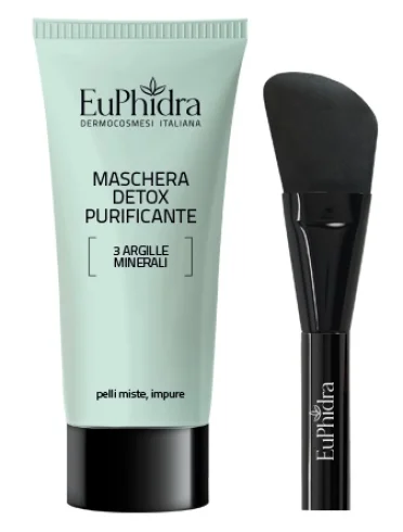 Euphidra maschera detox viso purificante 75 con pennello Euphidra maschera detox viso purificante 75 con pennello