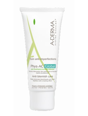 A-derma phys-ac global - crema viso anti-imperfezioni severe per pelle acneica - 40 ml