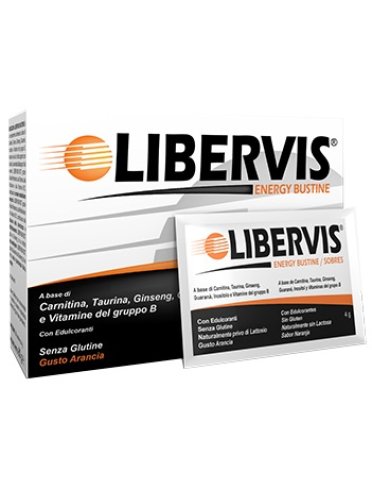 Libervis energy - integratore tonico energetico gusto arancia - 20 bustine