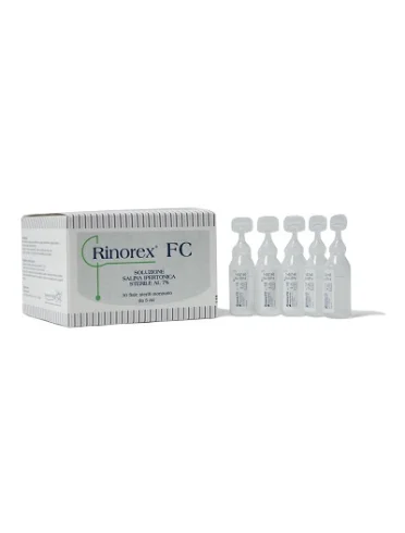 Rinorex fc soluzione salina ipertonica 7% 30 fiale Rinorex fc soluzione salina ipertonica 7% 30 fiale
