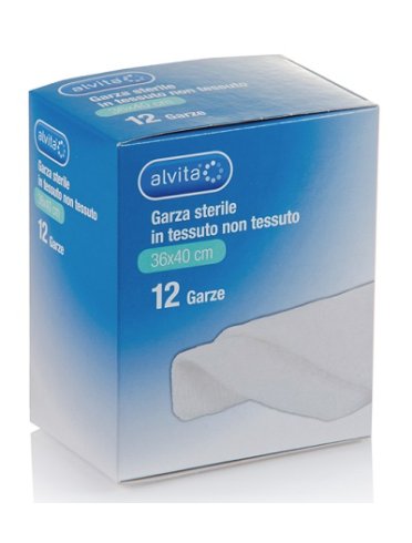 Alvita garza sterile in tessuto non tessuto 36x40cm 12 pezzi