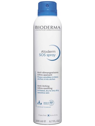 Bioderma atoderm sos spray - trattamento anti-prurito per pelle atopica - 200 ml