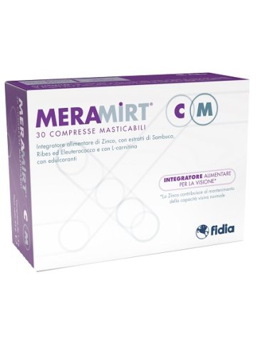 Meramirt cm - integratore per la funzionalità della vista - 30 compresse masticabili