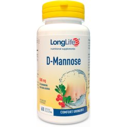 LongLife D-Mannose 500 mg - Integratore per il Benessere delle Vie Urinarie - 60 Capsule